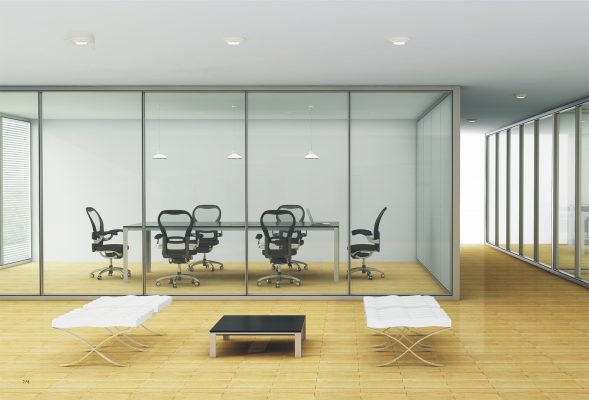 Partition System ALU9 Floor to Ceiling Glass Partition