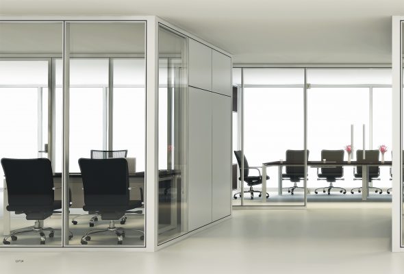 Partition System ALU9 Floor to Ceiling Glass Partition